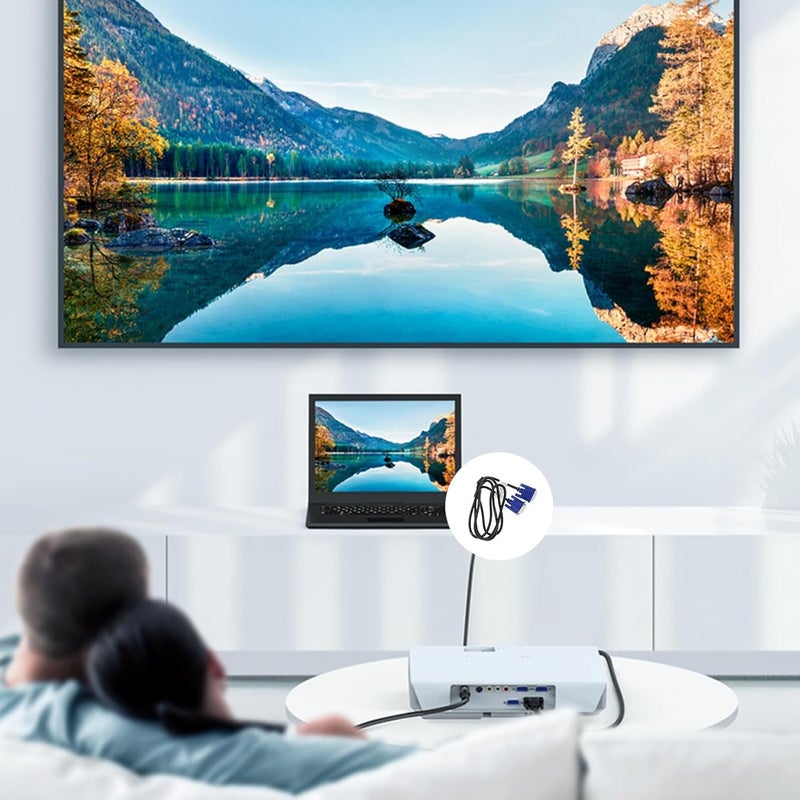 2Pcs VGA Cable for Computer Monitor and Projector with Blue Interface Heat Resistant PE Jacket - Image 5